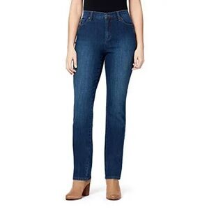 Gloria Vanderbilt Womens Amanda  Classic Rise Tapered Jean Scottsdale Wash 12 P